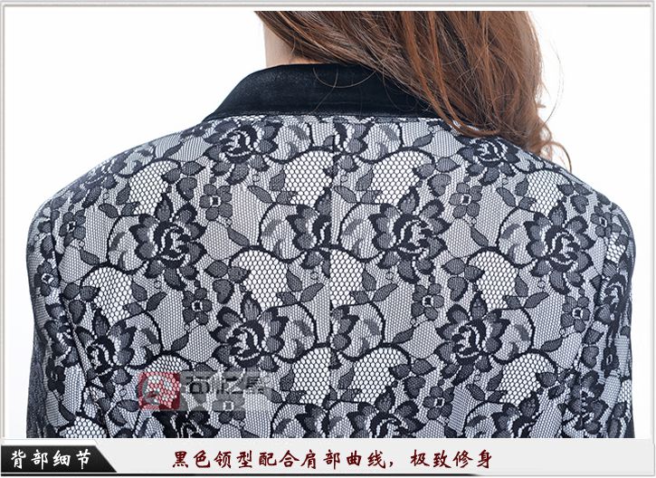 黑色女款一?？勐殬I(yè)工作服定做背部細節(jié)圖