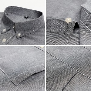 青年牛津紡長袖襯衫定制寬松舒適休閑做工細節(jié)