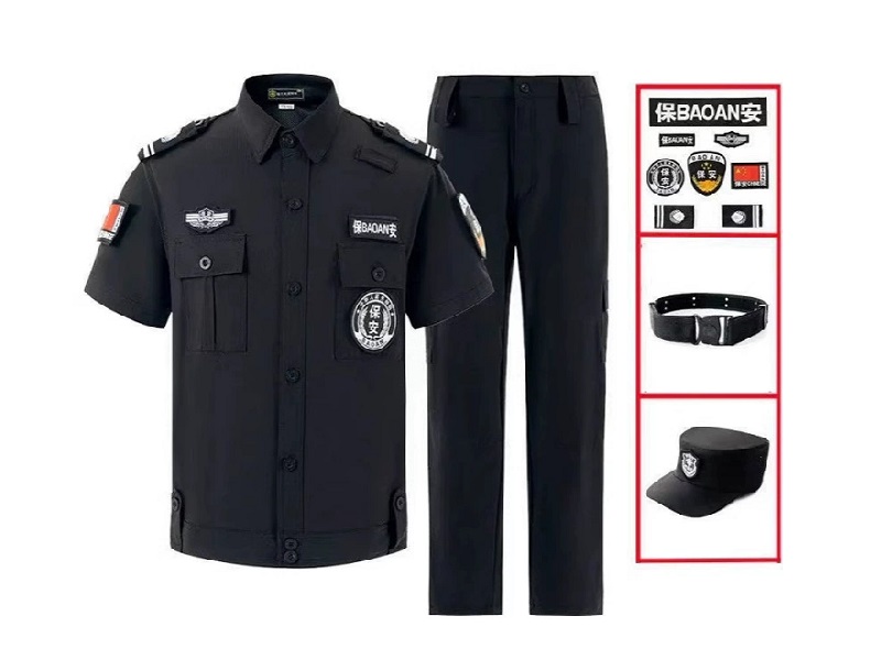夏季保安服定制襯衫短袖褲子帽子套裝